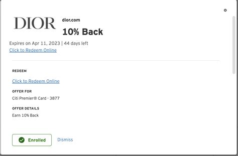 dior cashback